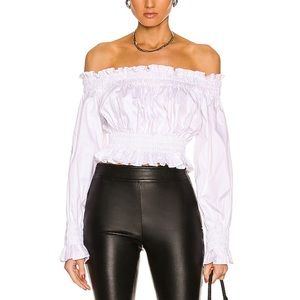 Norma Kamala White Peasant Blouse